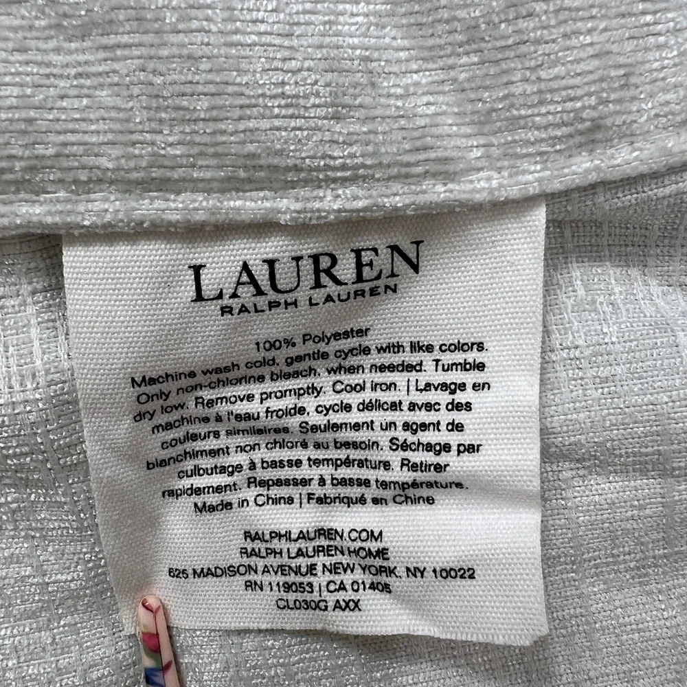 Lauren Ralph Lauren Home Silver Faux Curtain Panels Set‎ 2( 50x96) Textured Long